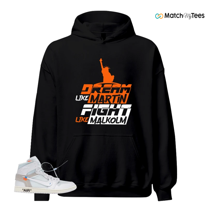 NIKE AIR JORDAN 1 RETRO HIGH VIRGIL ABLOH ARCHIVE ALASKA SNEAKER Matching Tees hoodie