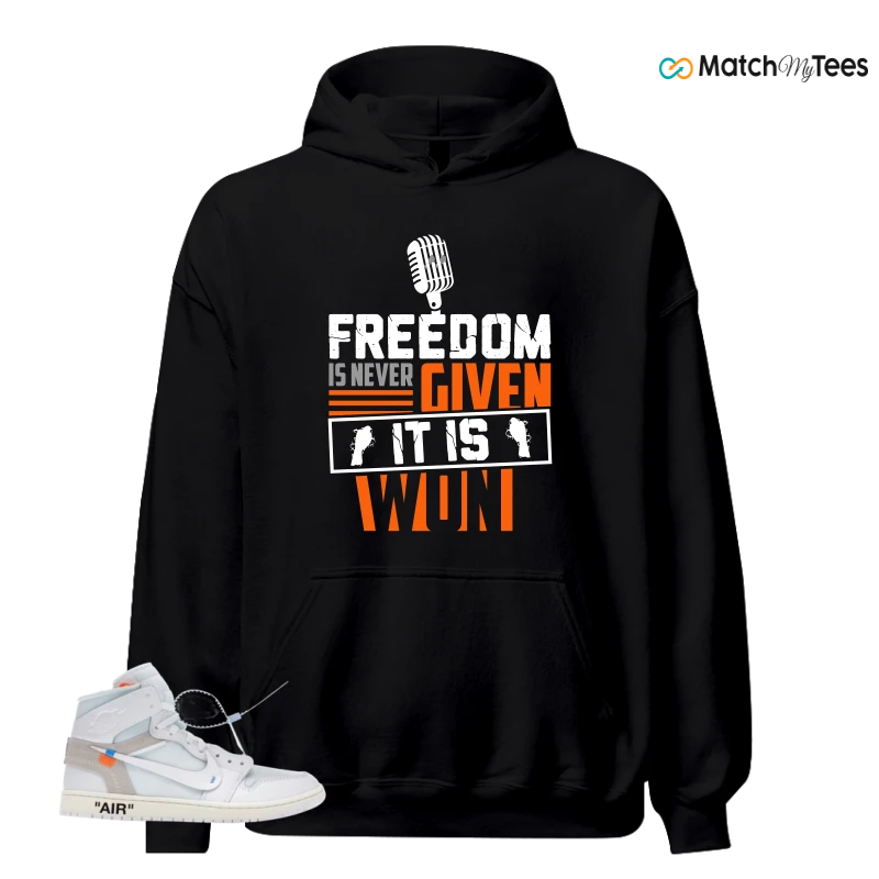 NIKE AIR JORDAN 1 RETRO HIGH VIRGIL ABLOH ARCHIVE ALASKA SNEAKER Matching Tees hoodie
