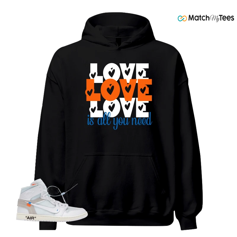 NIKE AIR JORDAN 1 RETRO HIGH VIRGIL ABLOH ARCHIVE ALASKA SNEAKER Matching Tees hoodie