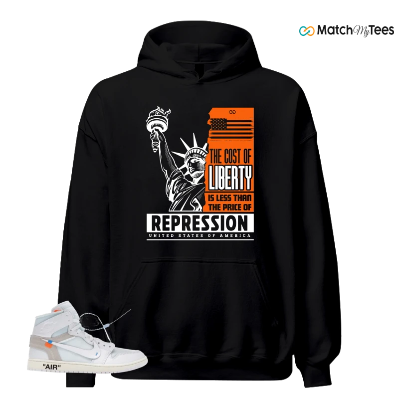 NIKE AIR JORDAN 1 RETRO HIGH VIRGIL ABLOH ARCHIVE ALASKA SNEAKER Matching Tees hoodie