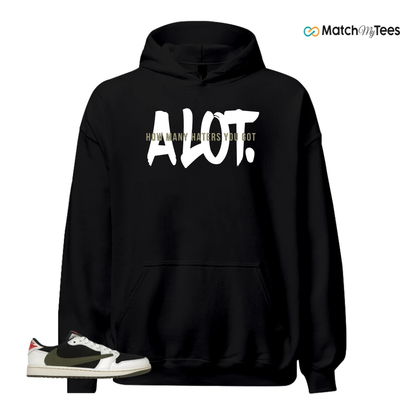 NIKE AIR JORDAN 1 RETRO LOW OG SP TRAVIS SCOTT OLIVE SNEAKER Matching Tees hoodie