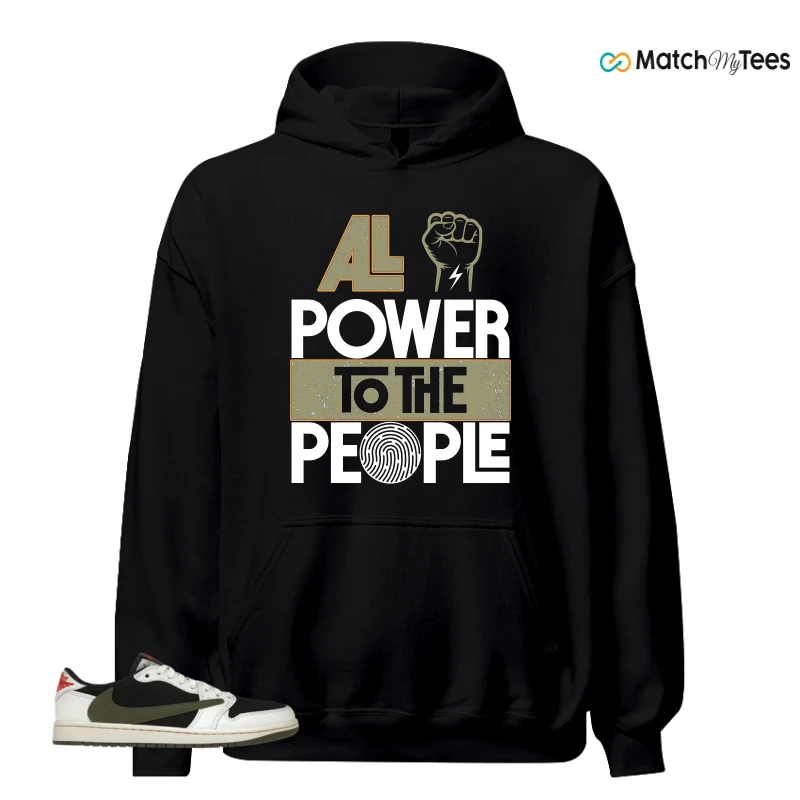 NIKE AIR JORDAN 1 RETRO LOW OG SP TRAVIS SCOTT OLIVE SNEAKER Matching Tees hoodie