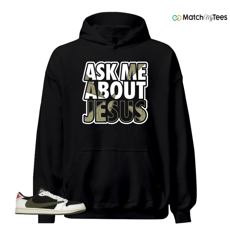 NIKE AIR JORDAN 1 RETRO LOW OG SP TRAVIS SCOTT OLIVE SNEAKER Matching Tees hoodie