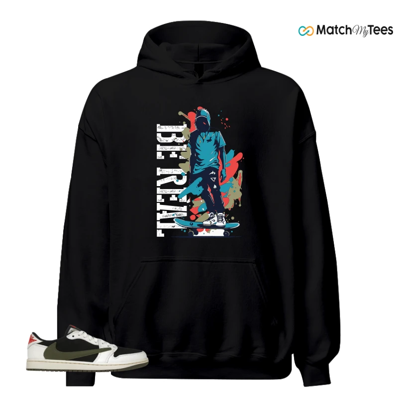 NIKE AIR JORDAN 1 RETRO LOW OG SP TRAVIS SCOTT OLIVE SNEAKER Matching Tees hoodie