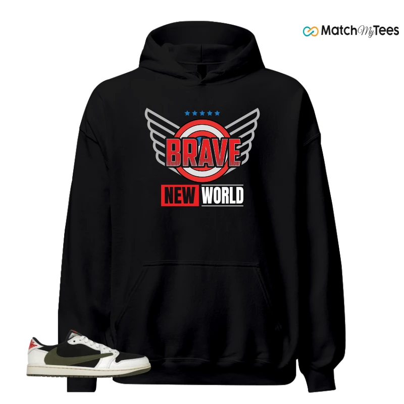 NIKE AIR JORDAN 1 RETRO LOW OG SP TRAVIS SCOTT OLIVE SNEAKER Matching Tees hoodie