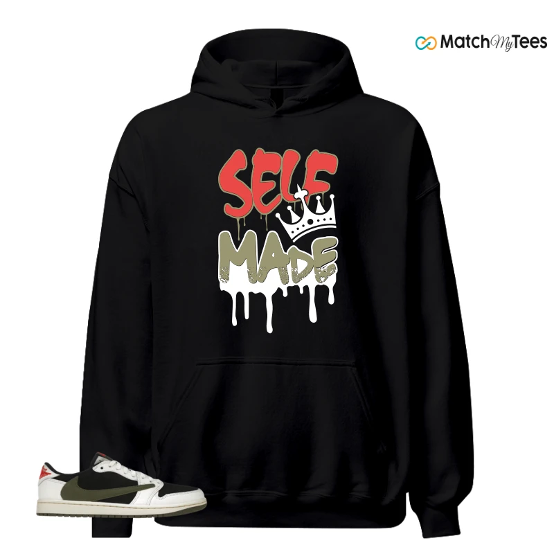NIKE AIR JORDAN 1 RETRO LOW OG SP TRAVIS SCOTT OLIVE SNEAKER Matching Tees hoodie