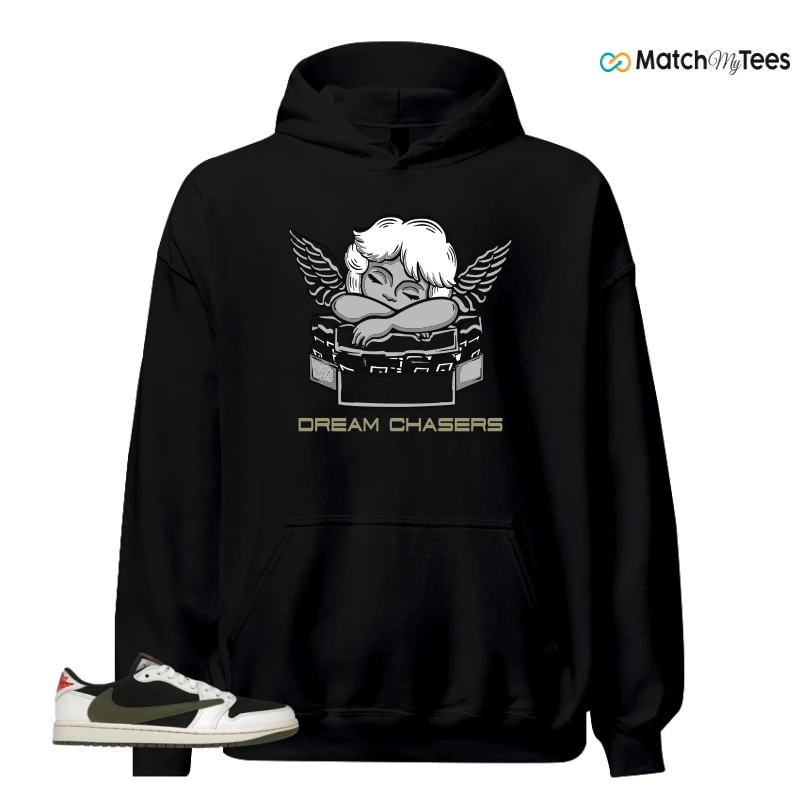NIKE AIR JORDAN 1 RETRO LOW OG SP TRAVIS SCOTT OLIVE SNEAKER Matching Tees hoodie