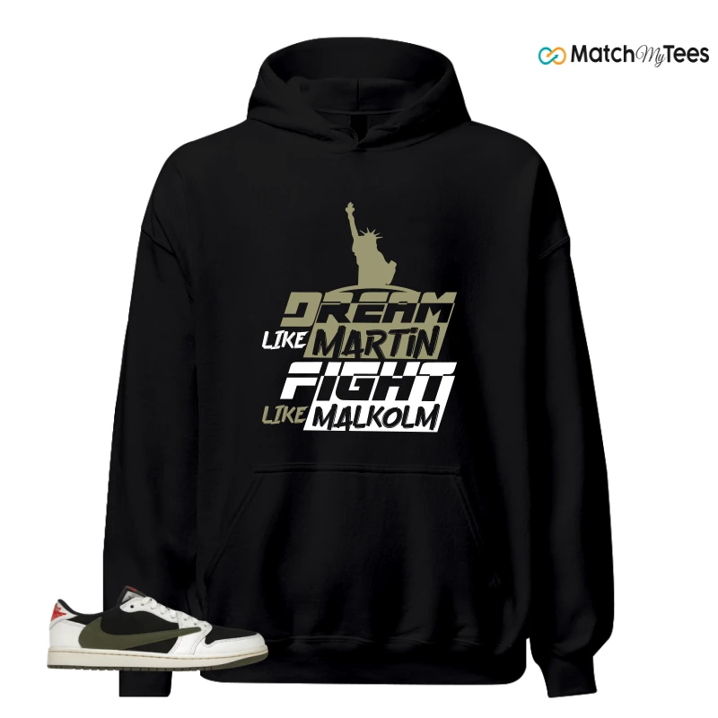 NIKE AIR JORDAN 1 RETRO LOW OG SP TRAVIS SCOTT OLIVE SNEAKER Matching Tees hoodie