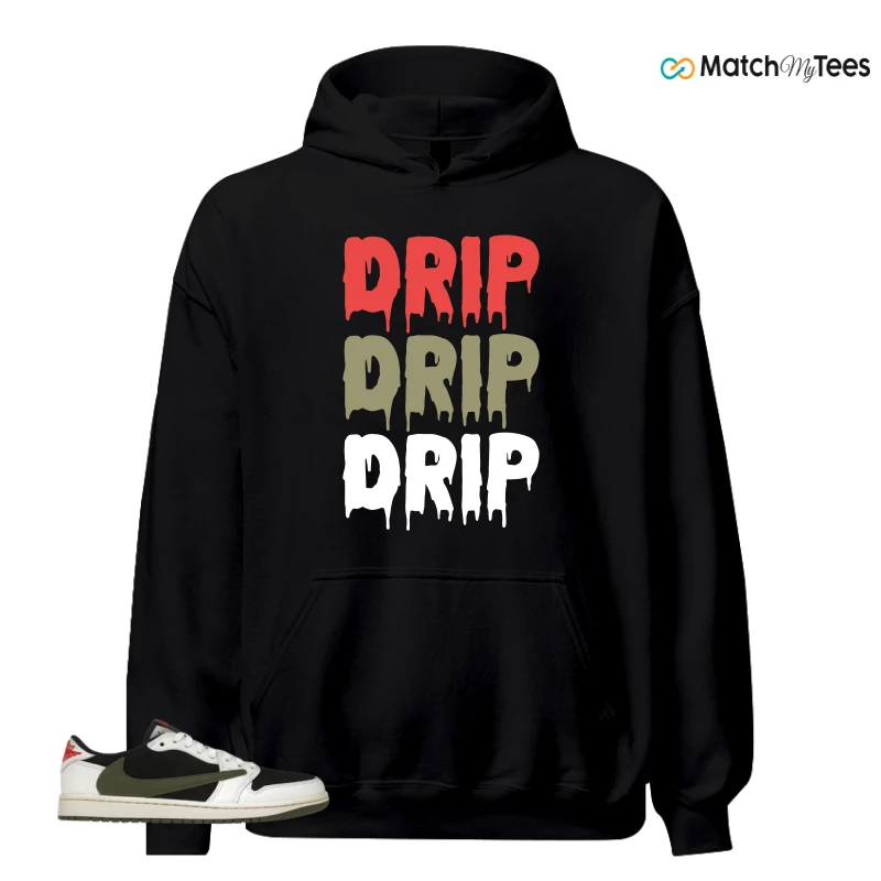 NIKE AIR JORDAN 1 RETRO LOW OG SP TRAVIS SCOTT OLIVE SNEAKER Matching Tees hoodie