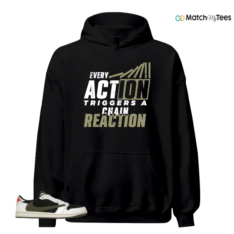 NIKE AIR JORDAN 1 RETRO LOW OG SP TRAVIS SCOTT OLIVE SNEAKER Matching Tees hoodie