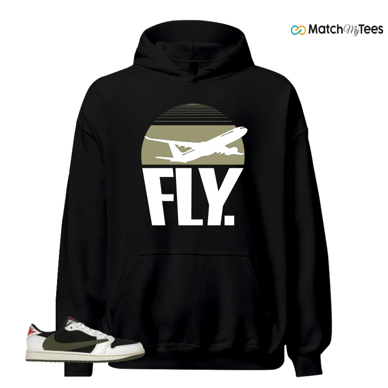 NIKE AIR JORDAN 1 RETRO LOW OG SP TRAVIS SCOTT OLIVE SNEAKER Matching Tees hoodie