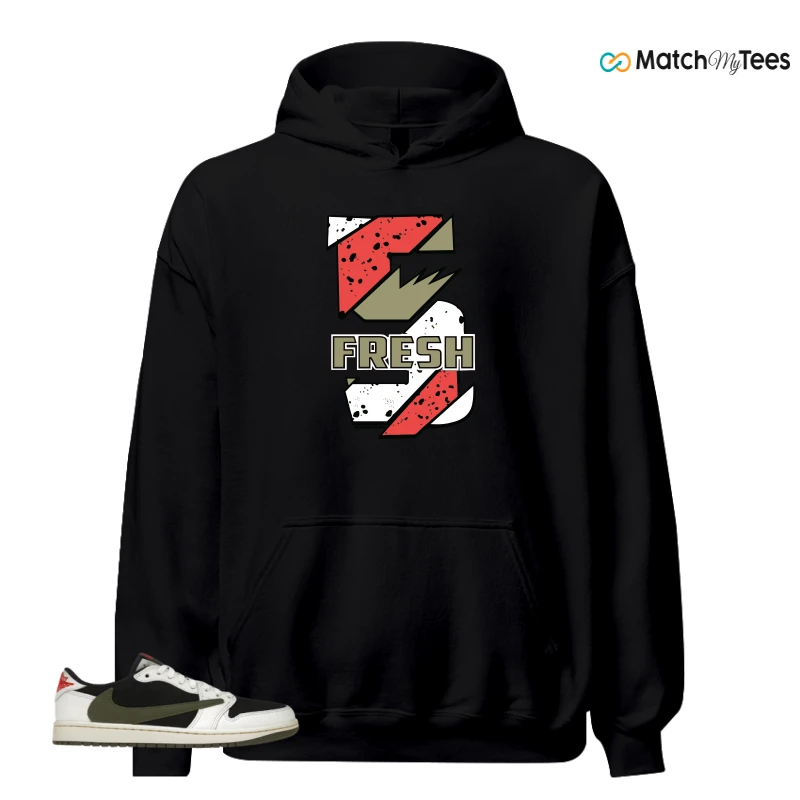NIKE AIR JORDAN 1 RETRO LOW OG SP TRAVIS SCOTT OLIVE SNEAKER Matching Tees hoodie