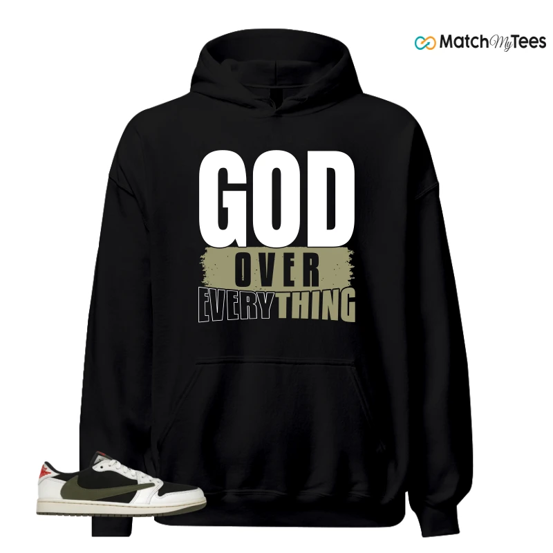 NIKE AIR JORDAN 1 RETRO LOW OG SP TRAVIS SCOTT OLIVE SNEAKER Matching Tees hoodie