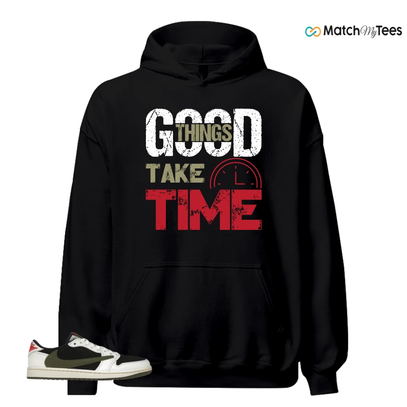 NIKE AIR JORDAN 1 RETRO LOW OG SP TRAVIS SCOTT OLIVE SNEAKER Matching Tees hoodie