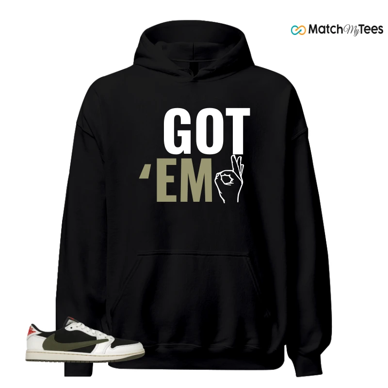 NIKE AIR JORDAN 1 RETRO LOW OG SP TRAVIS SCOTT OLIVE SNEAKER Matching Tees hoodie