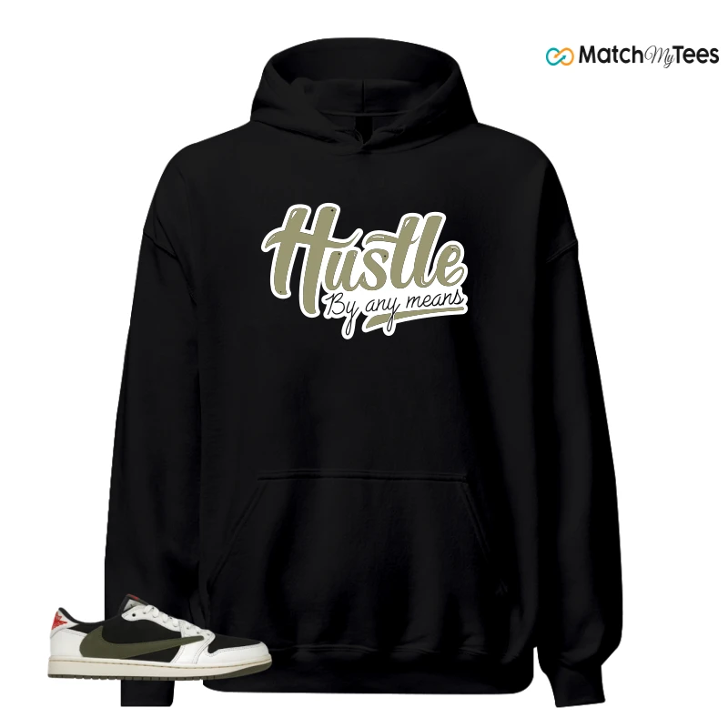 NIKE AIR JORDAN 1 RETRO LOW OG SP TRAVIS SCOTT OLIVE SNEAKER Matching Tees hoodie