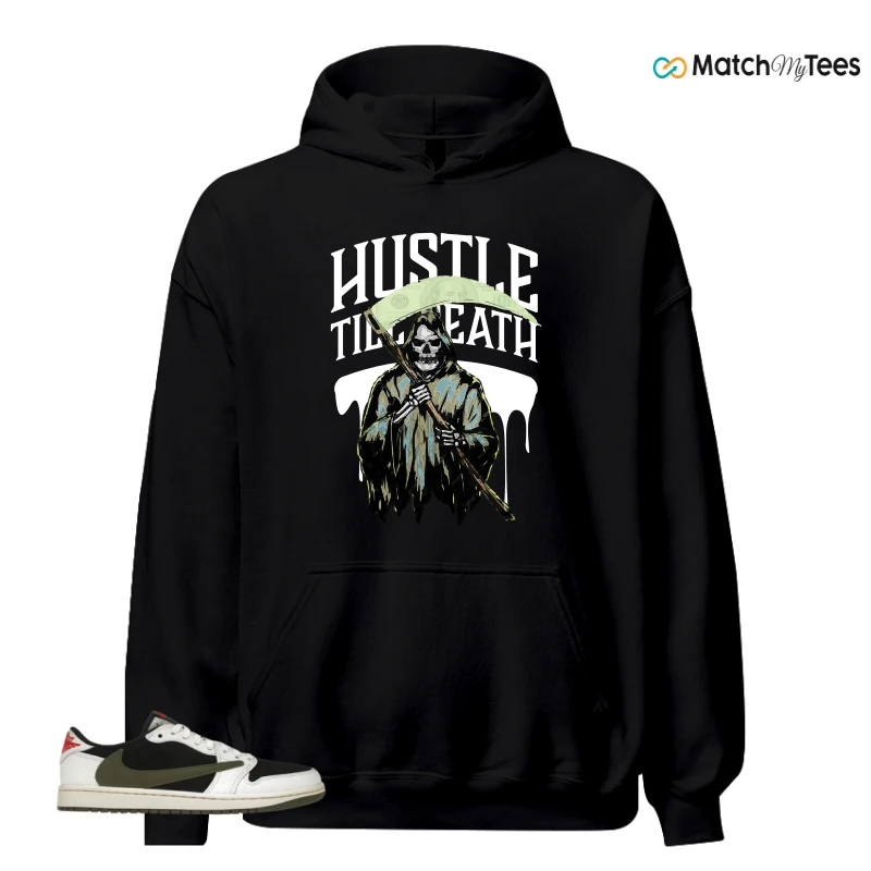 NIKE AIR JORDAN 1 RETRO LOW OG SP TRAVIS SCOTT OLIVE SNEAKER Matching Tees hoodie