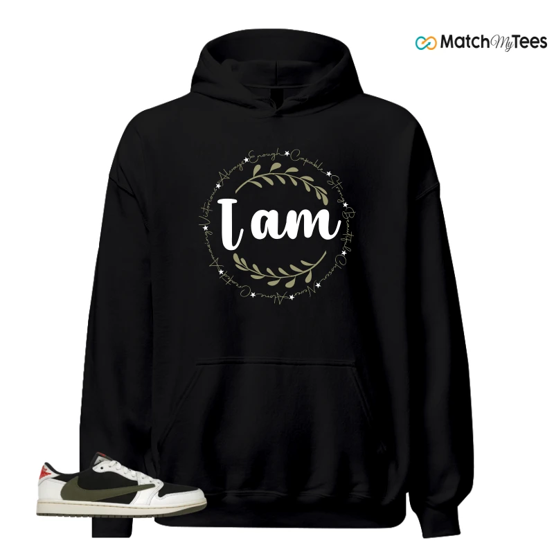 NIKE AIR JORDAN 1 RETRO LOW OG SP TRAVIS SCOTT OLIVE SNEAKER Matching Tees hoodie