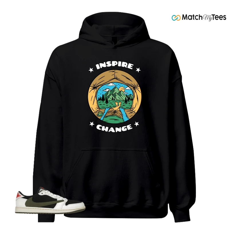 NIKE AIR JORDAN 1 RETRO LOW OG SP TRAVIS SCOTT OLIVE SNEAKER Matching Tees hoodie