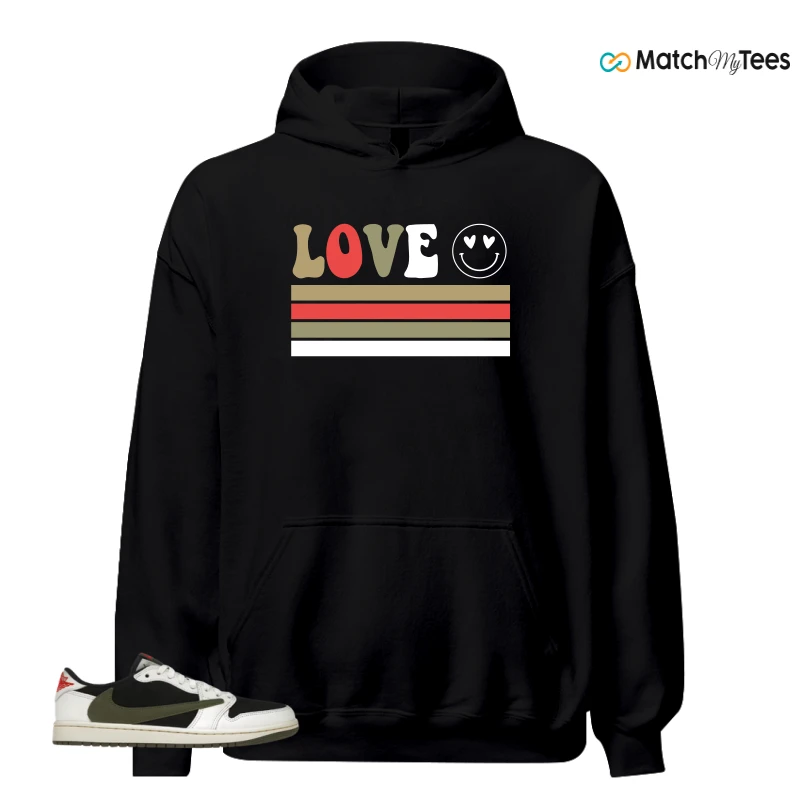 NIKE AIR JORDAN 1 RETRO LOW OG SP TRAVIS SCOTT OLIVE SNEAKER Matching Tees hoodie
