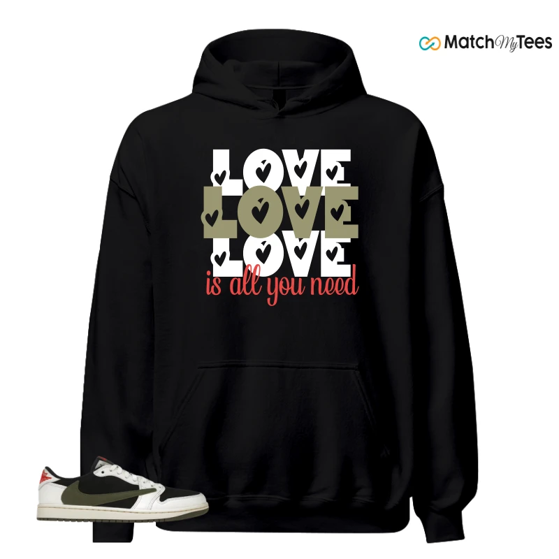 NIKE AIR JORDAN 1 RETRO LOW OG SP TRAVIS SCOTT OLIVE SNEAKER Matching Tees hoodie