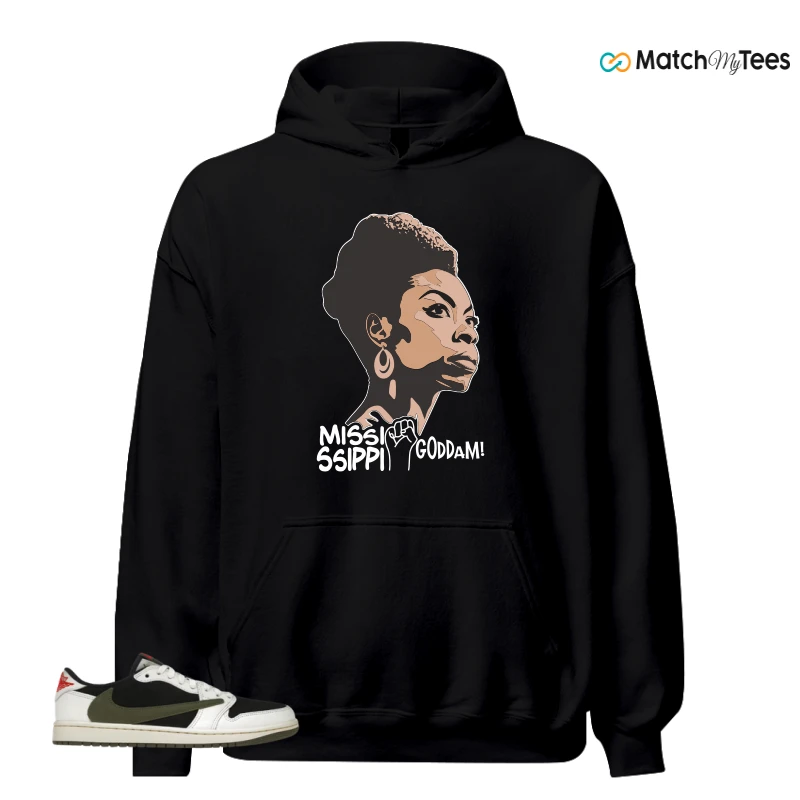 NIKE AIR JORDAN 1 RETRO LOW OG SP TRAVIS SCOTT OLIVE SNEAKER Matching Tees hoodie