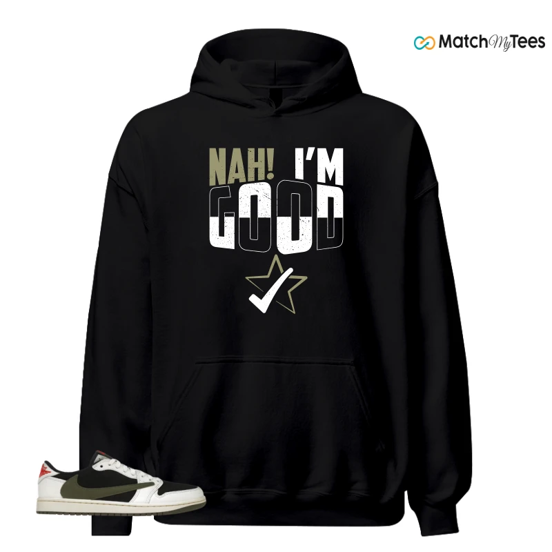 NIKE AIR JORDAN 1 RETRO LOW OG SP TRAVIS SCOTT OLIVE SNEAKER Matching Tees hoodie
