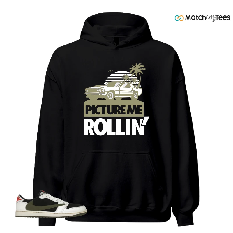 NIKE AIR JORDAN 1 RETRO LOW OG SP TRAVIS SCOTT OLIVE SNEAKER Matching Tees hoodie