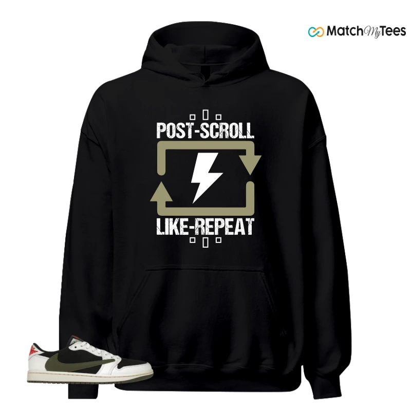 NIKE AIR JORDAN 1 RETRO LOW OG SP TRAVIS SCOTT OLIVE SNEAKER Matching Tees hoodie