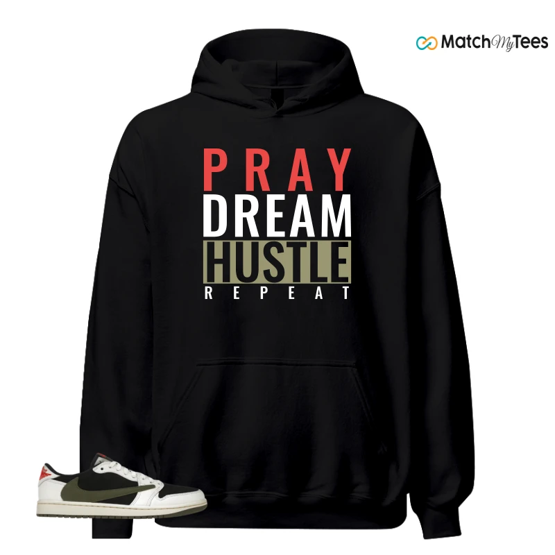 NIKE AIR JORDAN 1 RETRO LOW OG SP TRAVIS SCOTT OLIVE SNEAKER Matching Tees hoodie