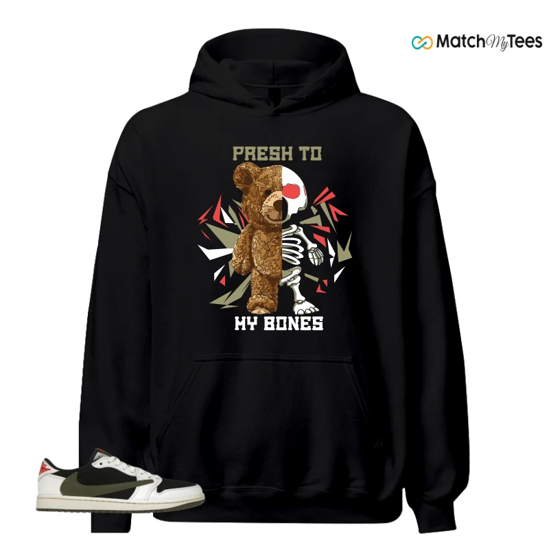 NIKE AIR JORDAN 1 RETRO LOW OG SP TRAVIS SCOTT OLIVE SNEAKER Matching Tees hoodie