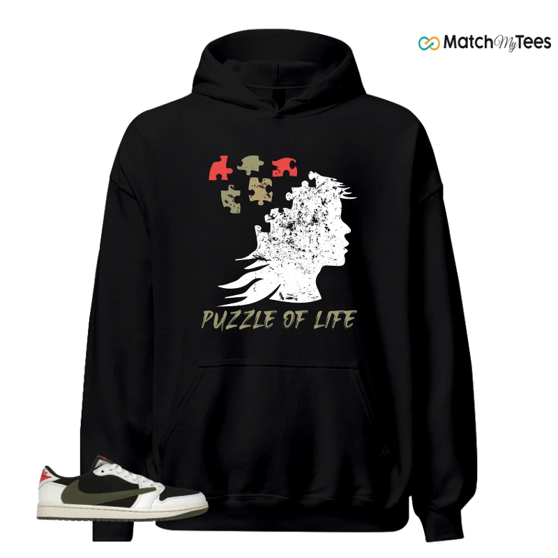 NIKE AIR JORDAN 1 RETRO LOW OG SP TRAVIS SCOTT OLIVE SNEAKER Matching Tees hoodie