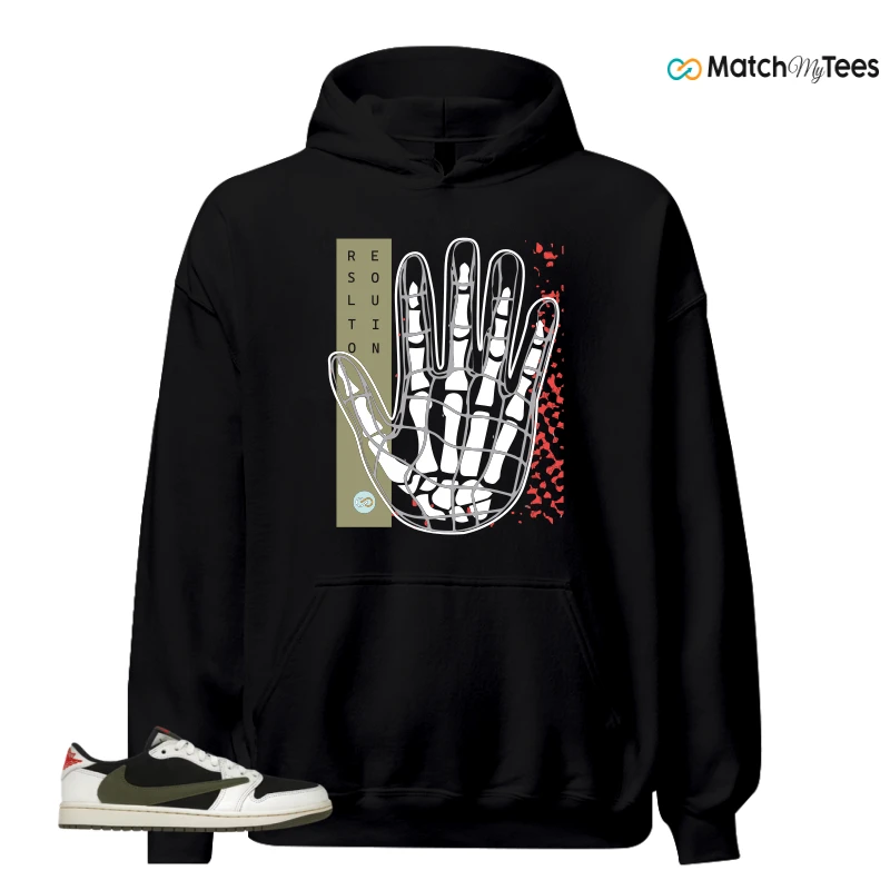 NIKE AIR JORDAN 1 RETRO LOW OG SP TRAVIS SCOTT OLIVE SNEAKER Matching Tees hoodie