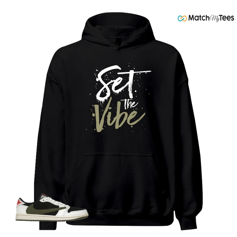 NIKE AIR JORDAN 1 RETRO LOW OG SP TRAVIS SCOTT OLIVE SNEAKER Matching Tees hoodie