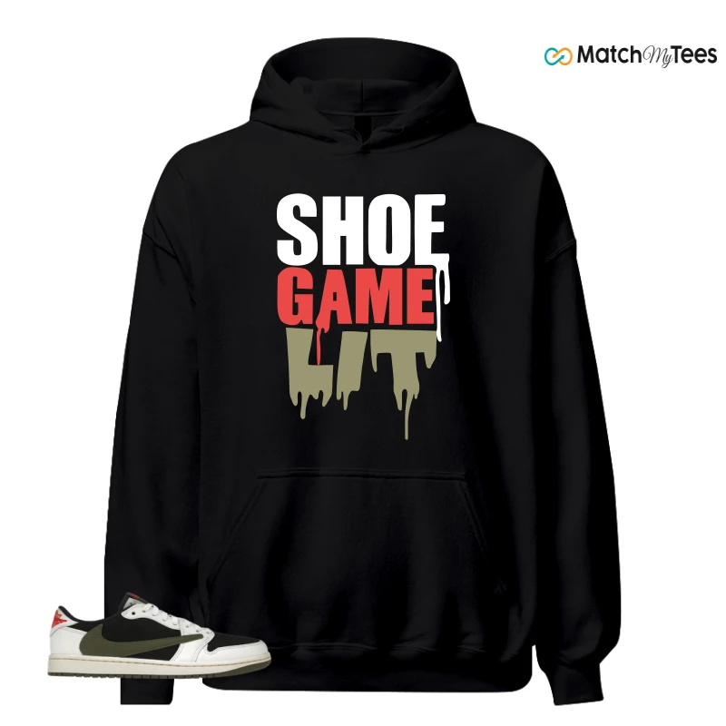 NIKE AIR JORDAN 1 RETRO LOW OG SP TRAVIS SCOTT OLIVE SNEAKER Matching Tees hoodie