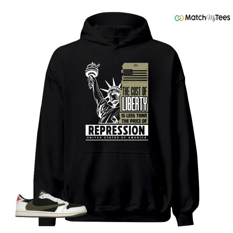 NIKE AIR JORDAN 1 RETRO LOW OG SP TRAVIS SCOTT OLIVE SNEAKER Matching Tees hoodie