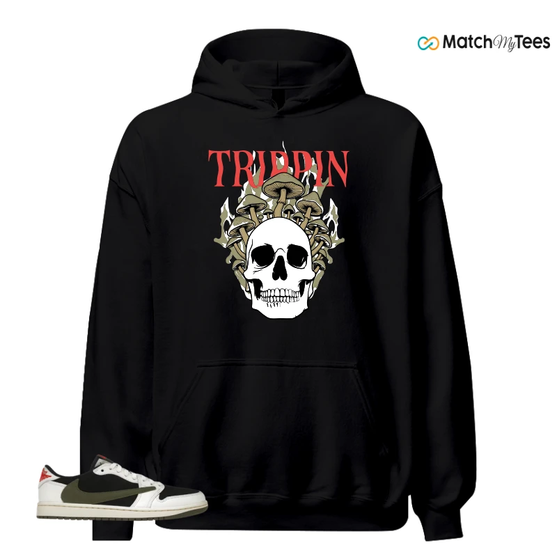 NIKE AIR JORDAN 1 RETRO LOW OG SP TRAVIS SCOTT OLIVE SNEAKER Matching Tees hoodie