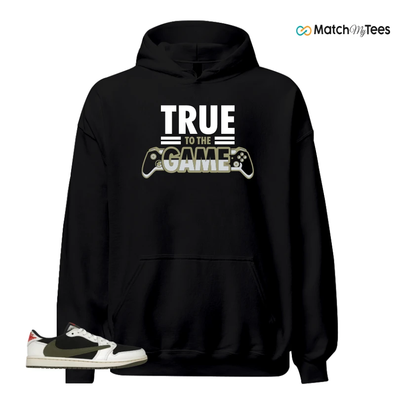 NIKE AIR JORDAN 1 RETRO LOW OG SP TRAVIS SCOTT OLIVE SNEAKER Matching Tees hoodie