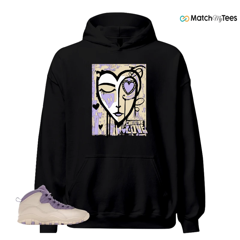 NIKE AIR JORDAN 10 HYDRANGEAS SNEAKER/CHALK/WILD GRAPE/HYDRANGEAS matching Hoodie