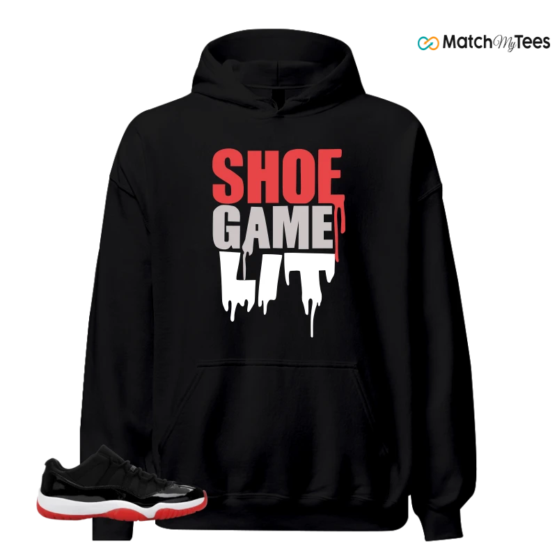 NIKE AIR JORDAN 11 RETRO LOW BRED 2025 SNEAKER Matching Tees hoodie