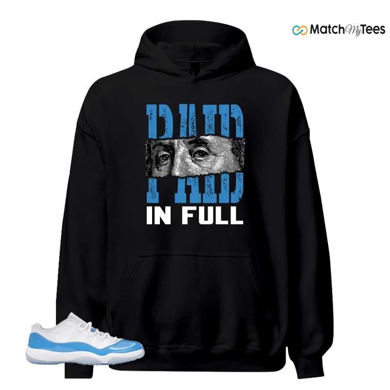 NIKE AIR JORDAN 11 RETRO LOW UNIVERSITY BLUE SNEAKER/WHITE/UNIVERSITY BLUE/BLACK matching Hoodie