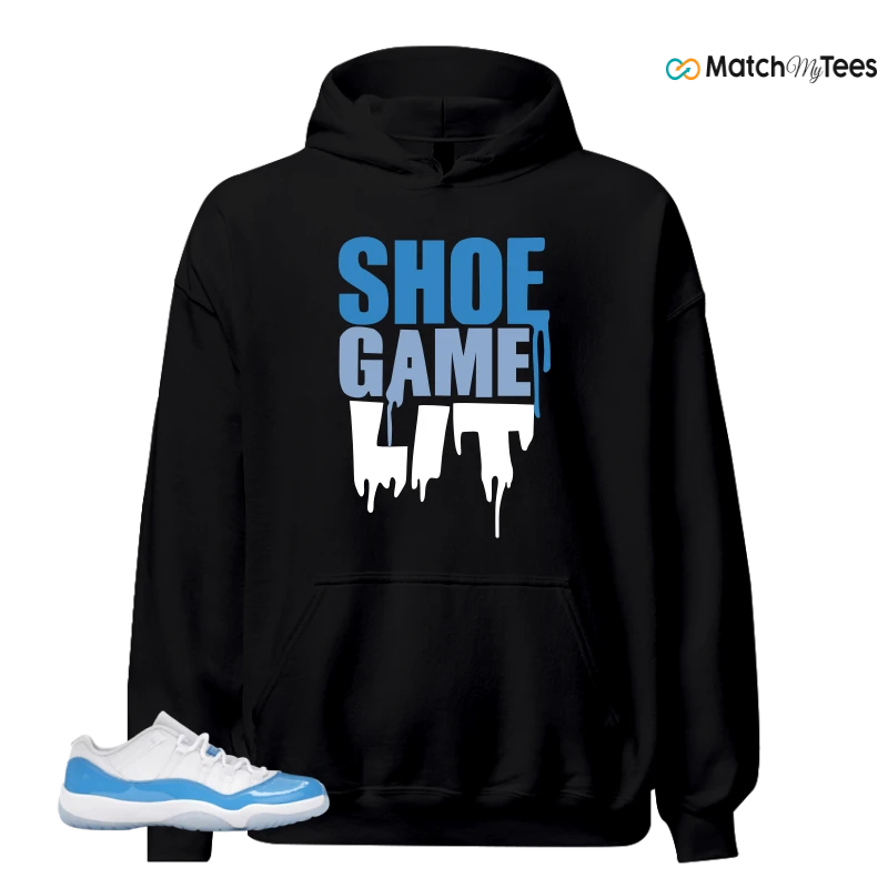 NIKE AIR JORDAN 11 RETRO LOW UNIVERSITY BLUE SNEAKER/WHITE/UNIVERSITY BLUE/BLACK matching Hoodie