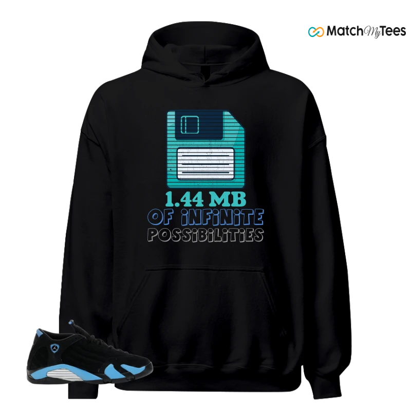 NIKE AIR JORDAN 14 RETRO BLACK UNIVERSITY BLUE (2026) (GS) SNEAKER Matching Tees hoodie