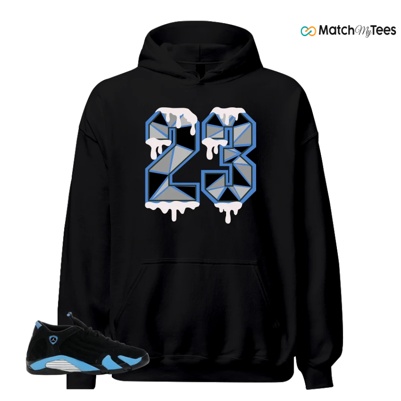 NIKE AIR JORDAN 14 RETRO BLACK UNIVERSITY BLUE (2026) (GS) SNEAKER Matching Tees hoodie