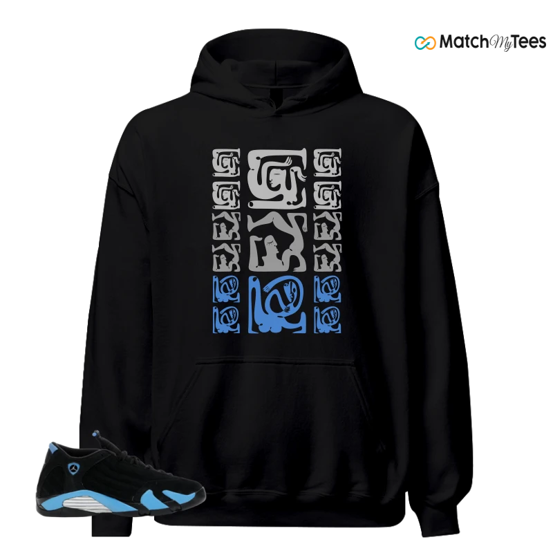 NIKE AIR JORDAN 14 RETRO BLACK UNIVERSITY BLUE (2026) (GS) SNEAKER Matching Tees hoodie
