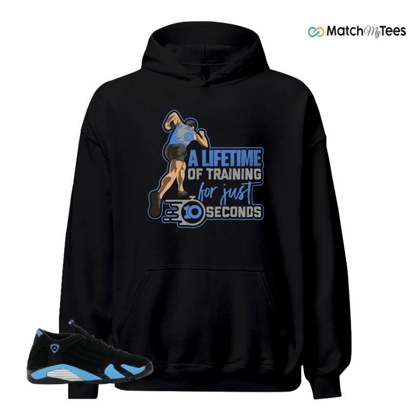 NIKE AIR JORDAN 14 RETRO BLACK UNIVERSITY BLUE (2026) (GS) SNEAKER Matching Tees hoodie
