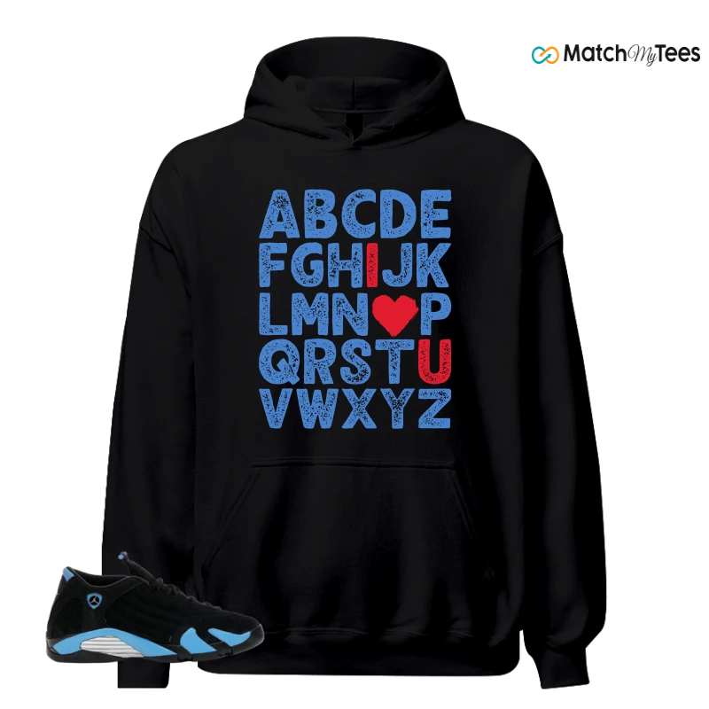 NIKE AIR JORDAN 14 RETRO BLACK UNIVERSITY BLUE (2026) (GS) SNEAKER Matching Tees hoodie