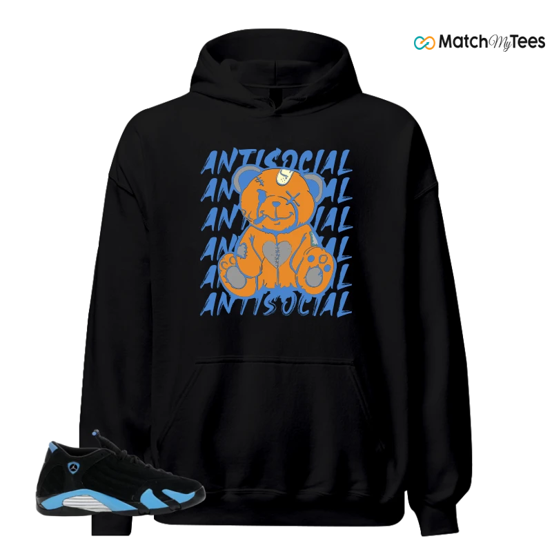 NIKE AIR JORDAN 14 RETRO BLACK UNIVERSITY BLUE (2026) (GS) SNEAKER Matching Tees hoodie