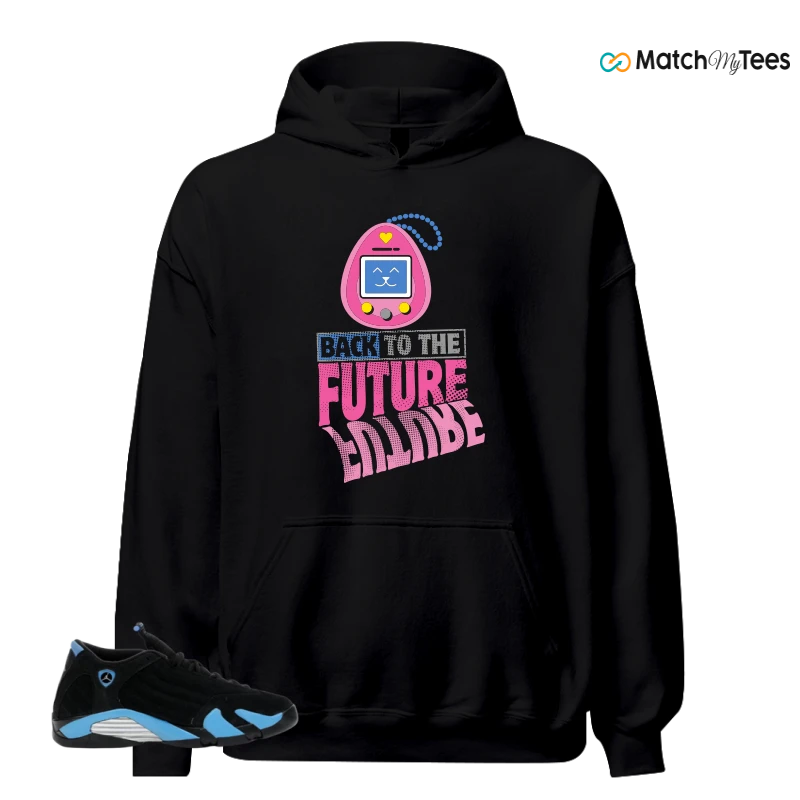 NIKE AIR JORDAN 14 RETRO BLACK UNIVERSITY BLUE (2026) (GS) SNEAKER Matching Tees hoodie