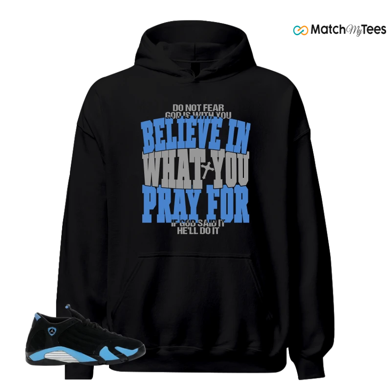 NIKE AIR JORDAN 14 RETRO BLACK UNIVERSITY BLUE (2026) (GS) SNEAKER Matching Tees hoodie
